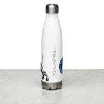 Vizsla Style Puppy with Logo - Stainless steel water bottle in white