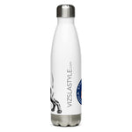 Vizsla Style Puppy with Logo - Stainless steel water bottle in white