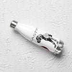 Vizsla Style Puppy ver 2 with Logo - Stainless steel water bottle in White