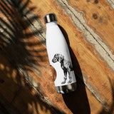 Vizsla Style Puppy with Logo - Stainless steel water bottle in white