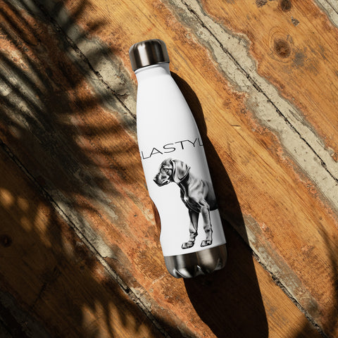 Vizsla Style Puppy ver 2 with Logo - Stainless steel water bottle in White