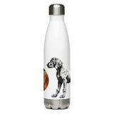 Vizsla Style Puppy with Logo - Stainless steel water bottle in white