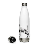 Vizsla Style Puppy with Logo - Stainless steel water bottle in white