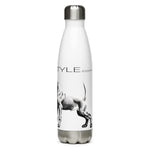 Vizsla Style Puppy ver 2 with Logo - Stainless steel water bottle in White