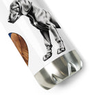 Vizsla Style Puppy with Logo - Stainless steel water bottle in white