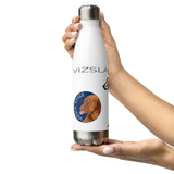 Vizsla Style Puppy ver 2 with Logo - Stainless steel water bottle in White