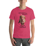 He's Not A What... He's A Vizsla (in Color) - All Around Sports T-shirt (Dk Text)