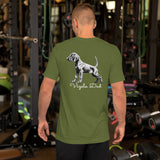 Vizsla Style - Vizsla Dad & Puppy w/ Light Text T-Shirt