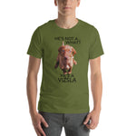 He's Not A What... He's A Vizsla (in Color) - All Around Sports T-shirt (Dk Text)