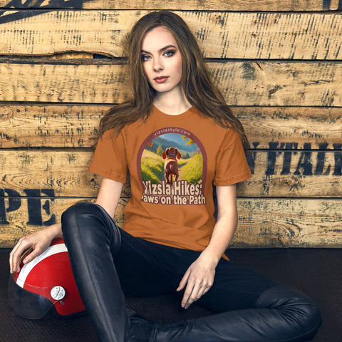 Vizsla Hikes: Paws On The Path Puppy t-shirt