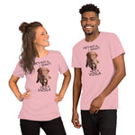 He's Not A What... He's A Vizsla (in Color) - All Around Sports T-shirt (Dk Text)