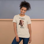 He's Not A What... He's A Vizsla (in Color) - All Around Sports T-shirt (Dk Text)