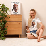 She's Not A What... She's A Vizsla (in Color) All Around Sports T-shirt (Dk Text)