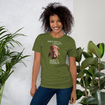 She's Not A What... She's A Vizsla (in Color) All Around Sports T-shirt (Lt Text)