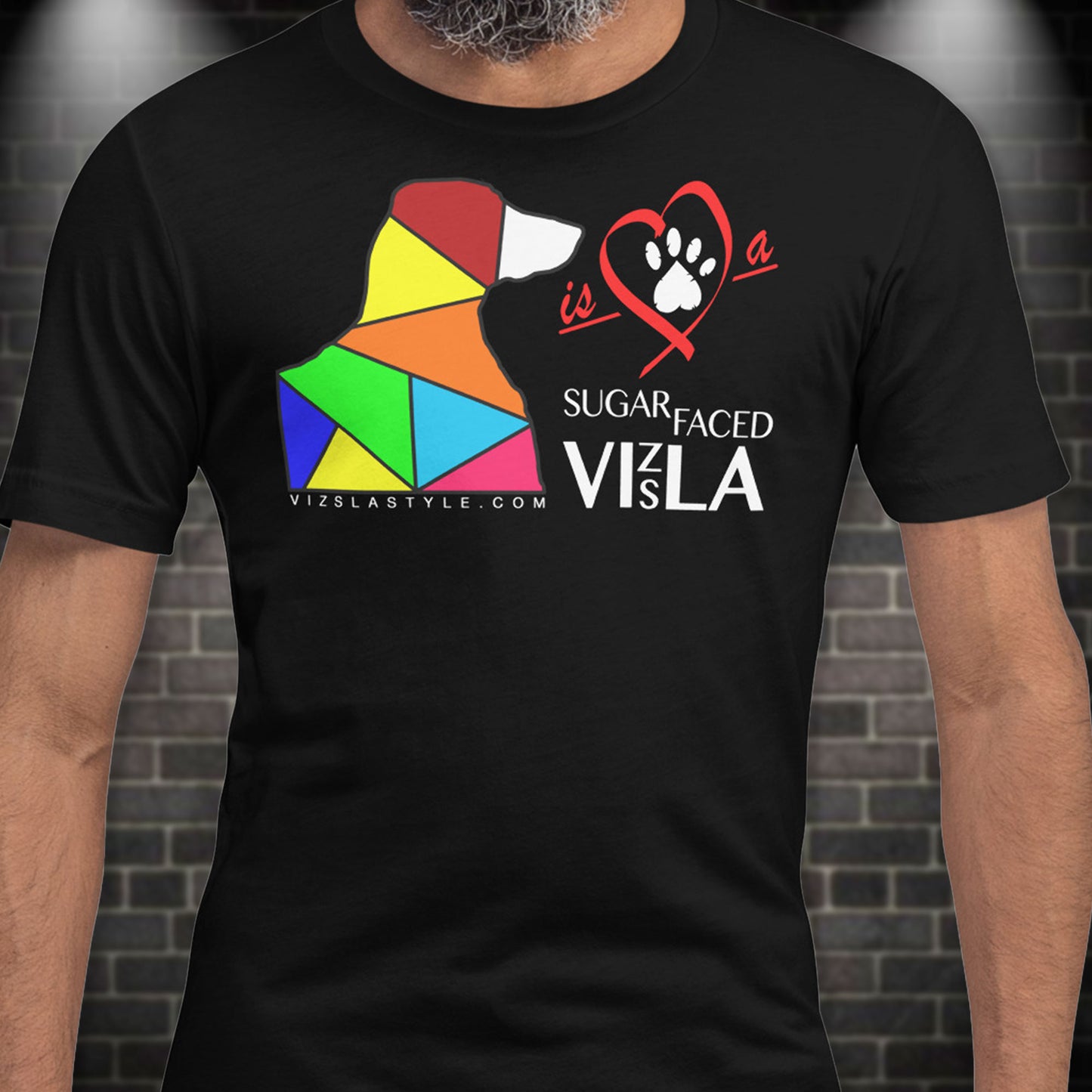 Love is a Sugar Faced Vizsla All Around Sports T-shirt (Lt Text)