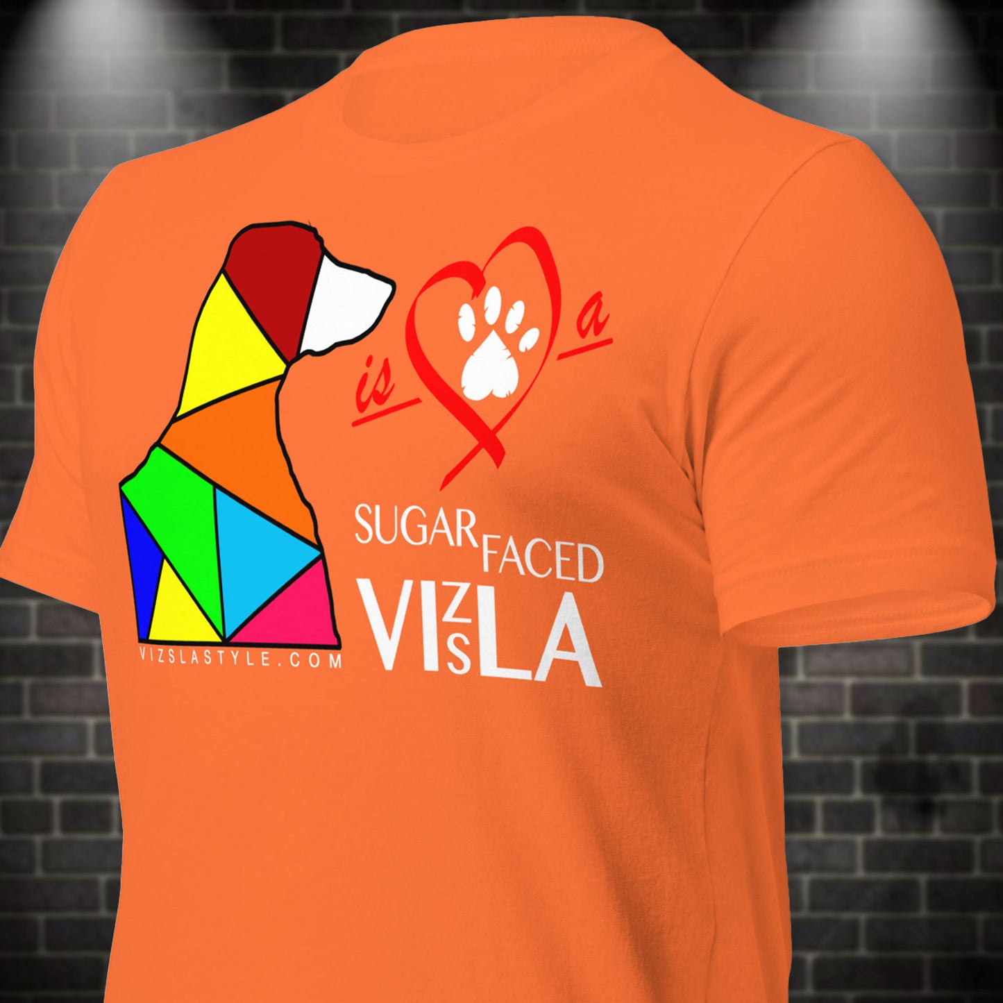 Love is a Sugar Faced Vizsla All Around Sports T-shirt (Lt Text)