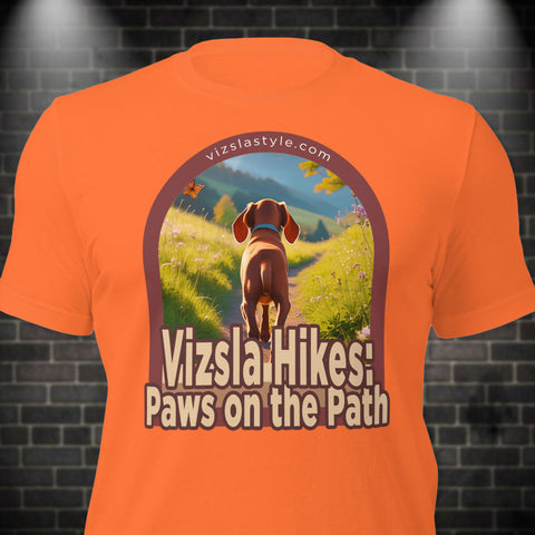 Vizsla Hikes: Paws On The Path Puppy t-shirt