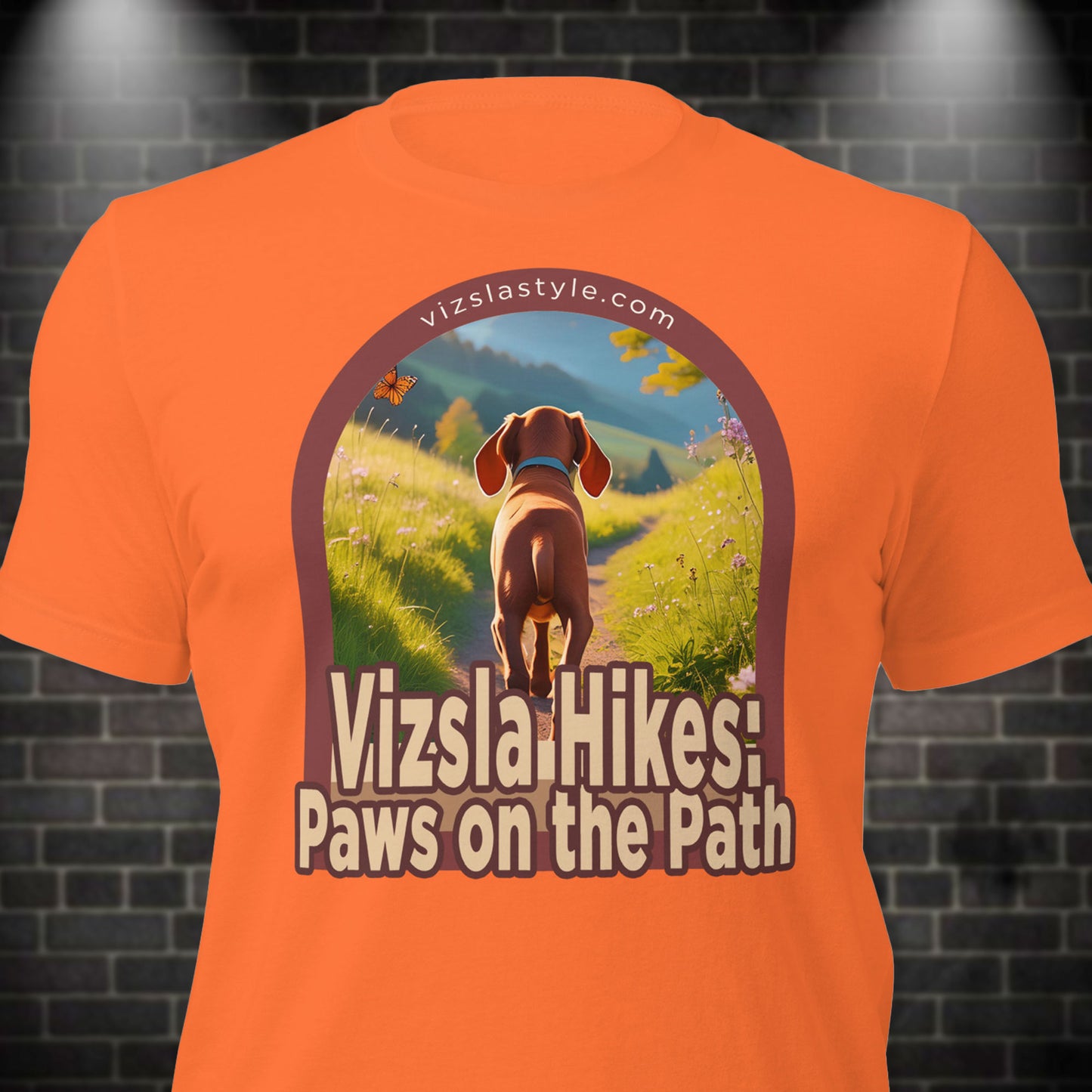 Vizsla Hikes: Paws On The Path Puppy t-shirt