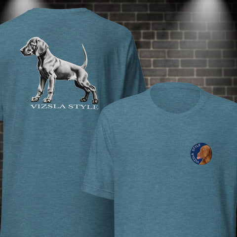 Vizsla Style Puppy w/ Light Text T-Shirt - 2 - Sided