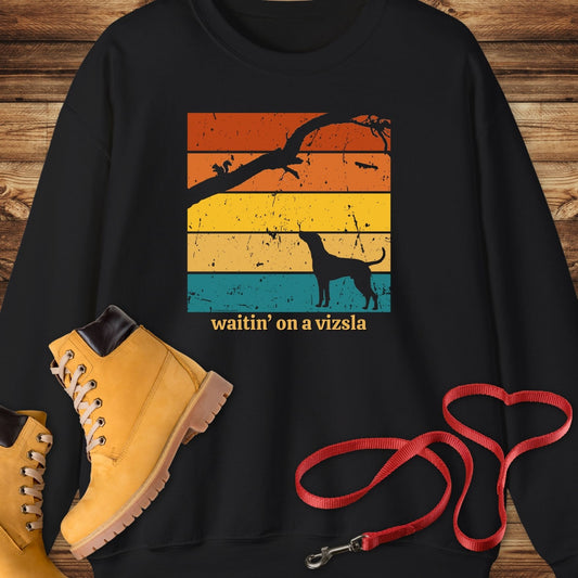 waitin' on a vizsla Vintage Colors Crewneck Sweatshirt
