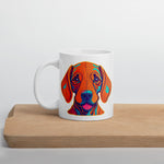 Happy Trails With My Vizsla Dog / New Vizsla Puppy White Glossy mug