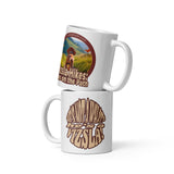 Vizsla Hikes: Paws On The Path w/ He's Not A What? Wild Look - White glossy mug