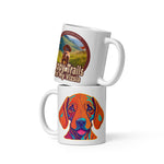 Happy Trails With My Vizsla Dog / New Vizsla Puppy White Glossy mug