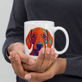 She's Not A What! with Vizsla Style Puppy White Glossy Mug