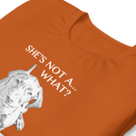 She's Not A What... She's A Vizsla All Around Sports T-shirt (Lt Text)