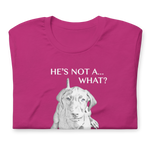 He's Not A What... He's A Vizsla - All Around Sports T-shirt (Lt Text)