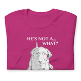 He's Not A What... He's A Vizsla - All Around Sports T-shirt (Lt Text)