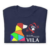 Love is a Sugar Faced Vizsla All Around Sports T-shirt (Lt Text)