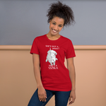 She's Not A What... She's A Vizsla All Around Sports T-shirt (Lt Text)