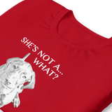 She's Not A What... She's A Vizsla All Around Sports T-shirt (Lt Text)