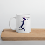 Lake Coeur d'Alene in Blue with Vizsla Style Logo White Glossy Mug