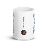 He's not a what? He's a Vizsla line art white 15oz. ceramic mug showing VizslaStyle logo